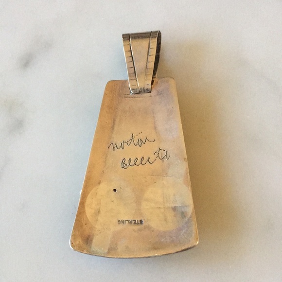 Vintage Navajo Norton Becenti Native American Inlay Pendant - Picture 12 of 14